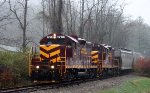 GSMR 1755 & 1751 lead a short train westbound on a rainy morning